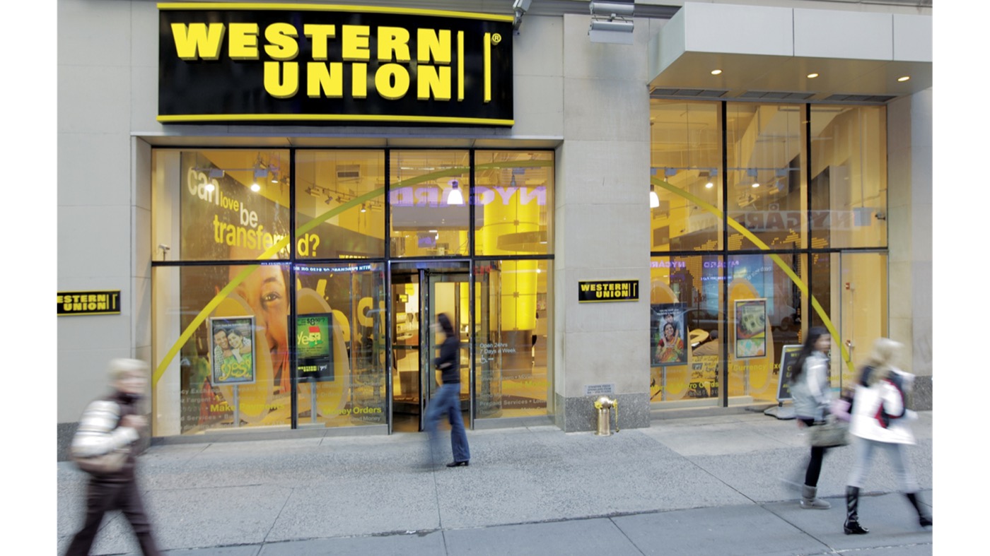 A Western Union agent storefront seen from the street