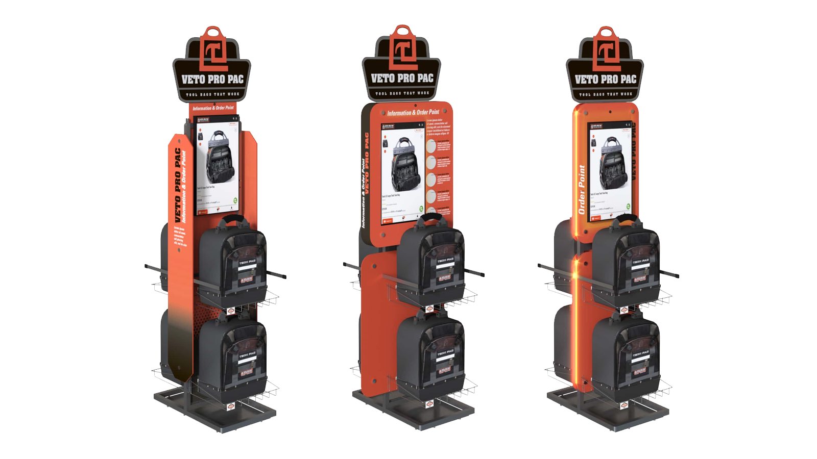 VETO Pro Pac point of sale displays in a store